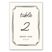 手お洒落引きフランスの結婚の テーブルナンバー (正面)