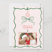 手お洒落引きフランスの聖降誕祭の写真 招待状 (裏面)