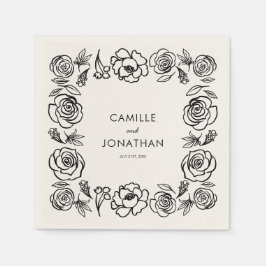 手お洒落引きフローラの結婚紙ナプキン スタンダードカクテルナプキン