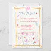 手お洒落引きフローラバチェロレッテ週末 招待状 (裏面)