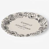 手お洒落引きフローラ結婚の紙 ペーパープレート (アングル)