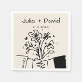 手お洒落引きフローラ結婚 スタンダードカクテルナプキン (正面)