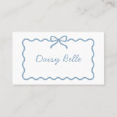 手お洒落引きブルーのテー結婚ブル座席表 プレイスカード (正面)