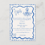 手お洒落引きブルーボウ波の結婚詳細 エンクロージャーカード (正面)