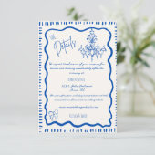 手お洒落引きブルーボウ波の結婚詳細 エンクロージャーカード (スタンド正面)