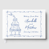 手お洒落引きブルー結婚ズ ゲストブック (正面)