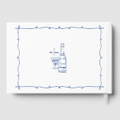 手お洒落引きブルー結婚ズ ゲストブック (裏面)