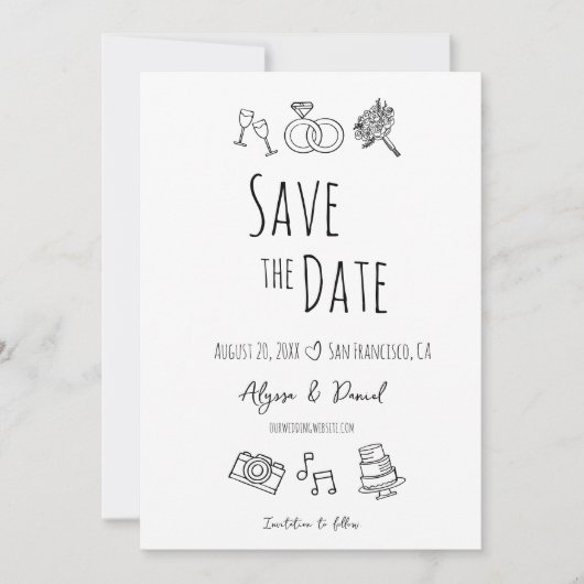 手お洒落引きミニマル白黒ユニーク (正面)