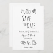 手お洒落引きミニマル白黒ユニーク (正面/裏面)