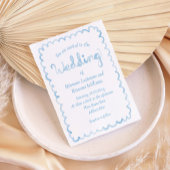 手お洒落引きライトブルー水の色結婚の 招待状