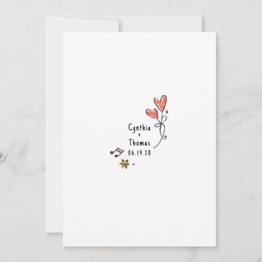 手お洒落引きリハファンキーーサルディナー 招待状 (裏面)