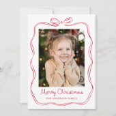 手お洒落引きレッドボウフレーム2写真 シーズンカード (正面)