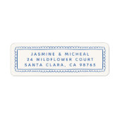 手お洒落引きレトロ枠差出人住所 ラベル (正面)