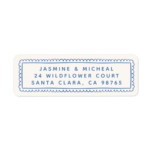 手お洒落引きレトロ枠差出人住所 ラベル (正面)