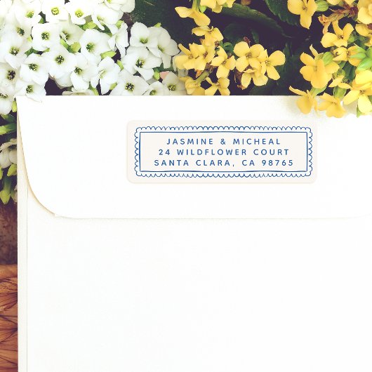 手お洒落引きレトロ枠差出人住所 ラベル