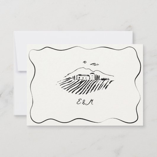 手お洒落引きワインカ結婚ップ 出欠カード (裏面)