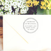 手お洒落引き丸差出人住所 セルフインキングスタンプ