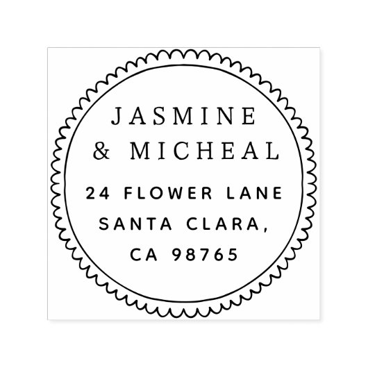 手お洒落引き丸差出人住所 セルフインキングスタンプ (デザイン)