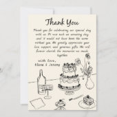 手お洒落引き予測できなの結婚サンキューカード サンキューカード (正面)