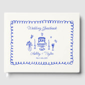 手お洒落引き予測できなブルー結婚ズ ゲストブック (正面)