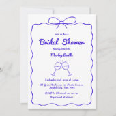 手お洒落引き予測できなモダンブライダルシャワー 招待状 (正面)