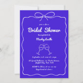 手お洒落引き予測できなモダンブライダルシャワー 招待状 (正面)