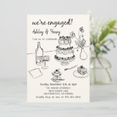 手お洒落引き予測できな婚約パーティ 招待状 (スタンド正面)