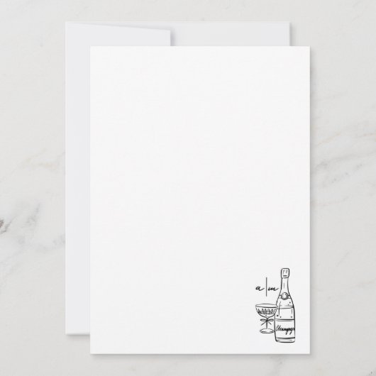 手お洒落引き予測できな結婚の 招待状 (裏面)