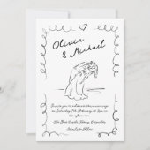 手お洒落引き予測できな結婚式招待状 招待状 (正面)