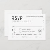 手お洒落引き図解入りの、写真付きの結婚の 出欠カード (正面/裏面)