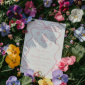 手お洒落引き女の子の赤ちゃんシャワー 招待状