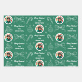 手お洒落引き家族の写真クリスマスプレゼント ラッピングペーパーシート (正面3)