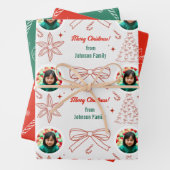 手お洒落引き家族の写真クリスマスプレゼント ラッピングペーパーシート (インサイチュ)
