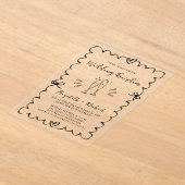 手お洒落引き式レセプション アクリル招待状 (レイダウン)