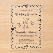 手お洒落引き式レセプション アクリル招待状 (正面)