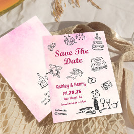 手お洒落引き式予測できな日付を保存 招待状