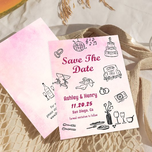 手お洒落引き式予測できな日付を保存 招待状