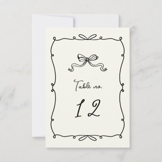 手お洒落引き弓のテー結婚ブル番号 出欠カード (裏面)