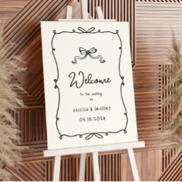 手お洒落引き弓の結婚ウェルカムサイン