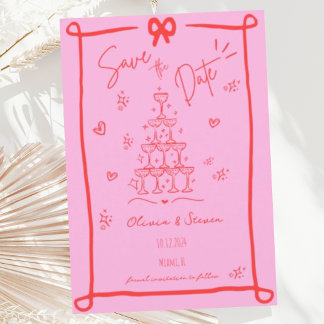 手お洒落引き弓の落書き日付保存 招待状