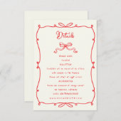 手お洒落引き弓ウェディングレセプション エンクロージャーカード (正面/裏面)