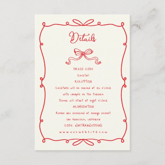 手お洒落引き弓ウェディングレセプション エンクロージャーカード (正面)