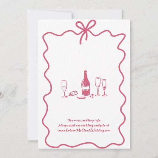 手お洒落引き弓ウェディング日付を保存 招待状 (裏面)