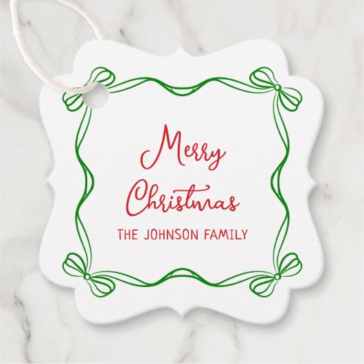 手お洒落引き弓クリスマスプレゼント フェイバータグ (正面)