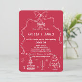 手お洒落引き弓スケッチ予測できなの入結婚力 招待状 (スタンド正面)