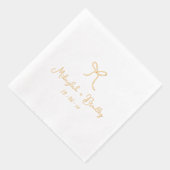 手お洒落引き弓パーソナライズされた結婚の 箔ナプキン (右)