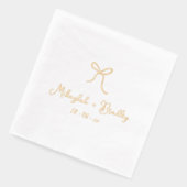 手お洒落引き弓パーソナライズされた結婚の 箔ナプキン (左)