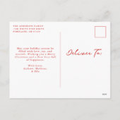 手お洒落引き弓ピンクと赤の写真 シーズンポストカード (裏面)