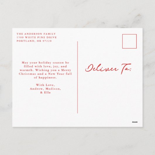 手お洒落引き弓ピンクと赤の写真 シーズンポストカード (裏面)