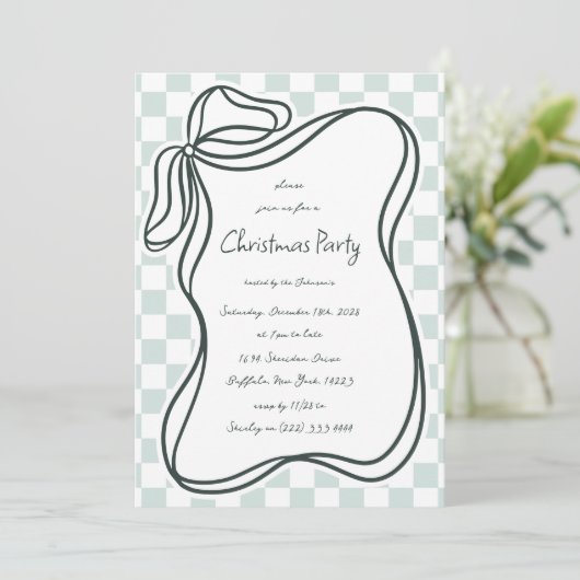 手お洒落引き弓フレームクリスマス 招待状 (スタンド正面)